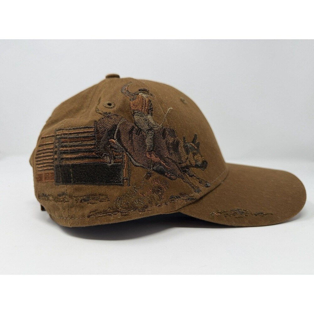 Dri Duck Bull Rider Hat Adjustable Brown 2006 Y2K Vitalix Advertisement Cotton
